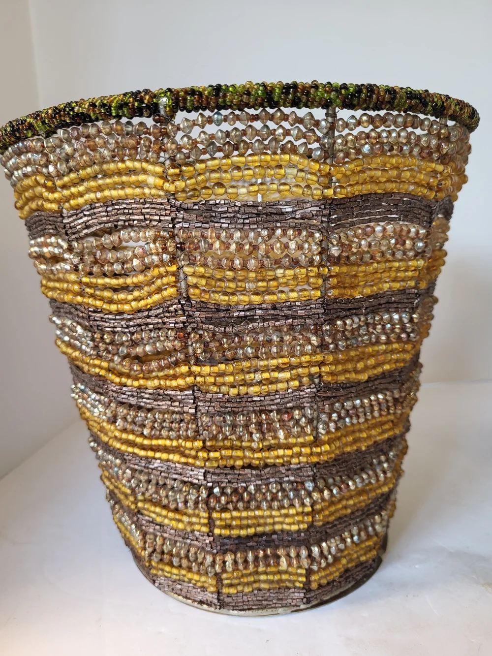 Vintage Beaded 3pc Bathroom Set Made In India